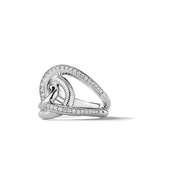 Judith Ripka - Eternity Intertwined Ring With Diamonds - Size 7 - Picture 2 of 6